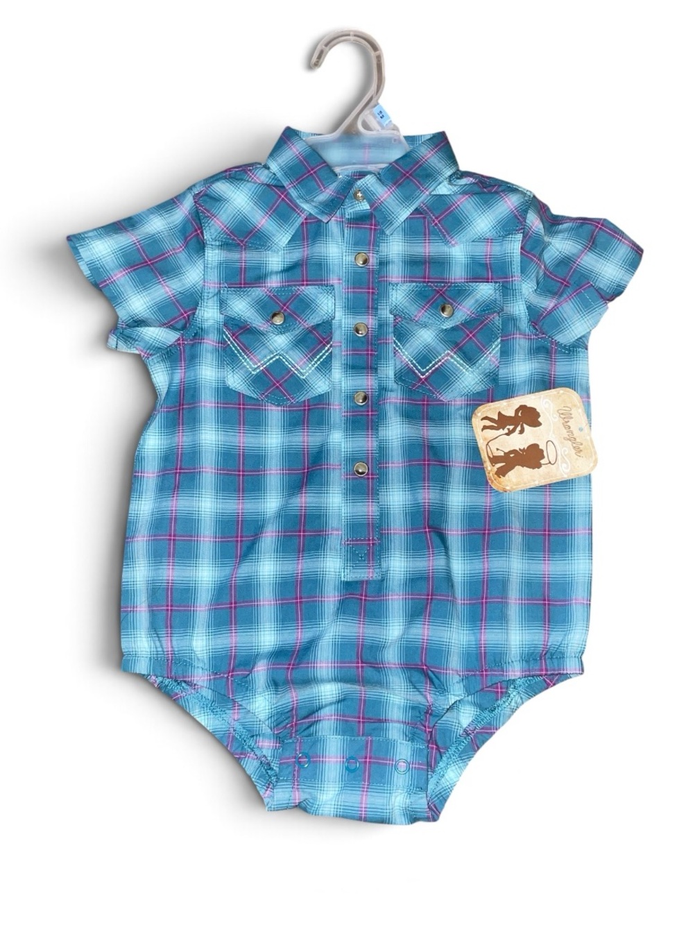 Wrangler Baby Plaid One-Piece Bodysuit NWT